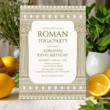 Romeinse toga-feest met elegante tempelzuilen
