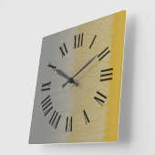 Romeinse uurmarkeringen, zwart op goud en zilveren vierkante klok (Hoek)