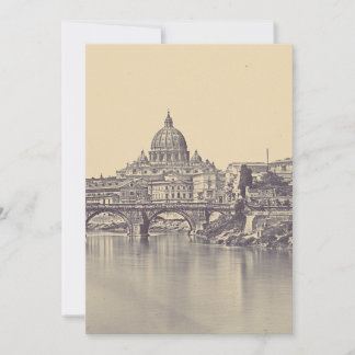 Romeinse vintage ansichtkaart van de Tiber en het  Bedankkaart