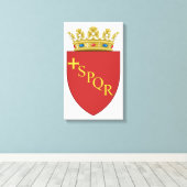 Romeinse wapenstilstand (SPQR) (Rome, Italië) Canvas Afdruk (Insitu (Houten vloer))