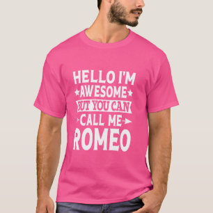 Romeo Achternaam Noem me Romeo Familie Team Achter T-shirt