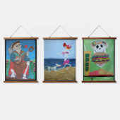 Romeo, coppertone, cheeseburger in het paradijs hangend wandkleed (Driedubbel)