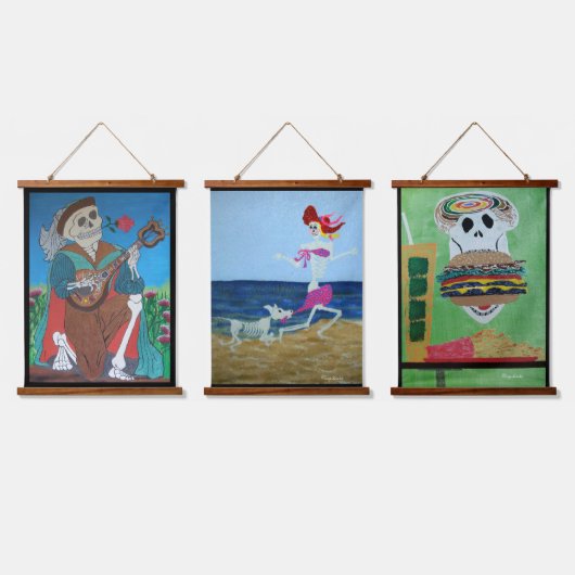 Romeo, coppertone, cheeseburger in het paradijs hangend wandkleed (Driedubbel)