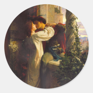 Romeo en Julia, ca. 1884 door Frank Dicksee Ronde Sticker