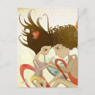Romeo en Julia door de zon gekuste romantische vre Briefkaart