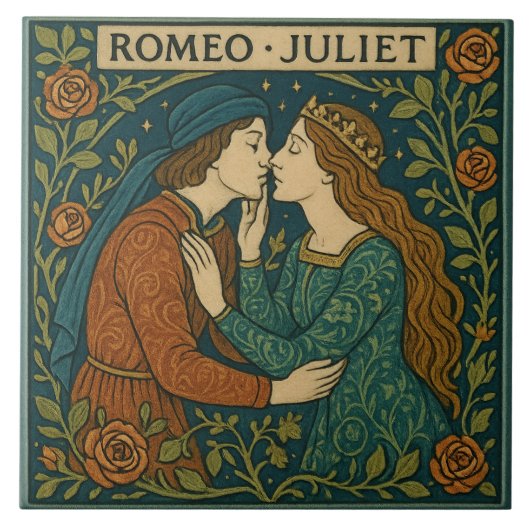 Romeo en Julia - Kunst en ambachten Keramische Teg Tegeltje (Voorkant)