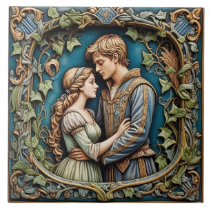 Romeo en Julia - Kunst en ambachten Keramische Teg Tegeltje