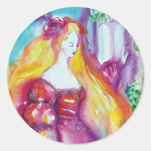 ROMEO EN JULIET BALKONSCÈNE RONDE STICKER