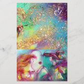 ROMEO EN JULIET, BLAUWGROEN BLAUWE GOUDEN MONOGRAM BRIEFPAPIER (Voorkant)