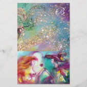 ROMEO EN JULIET, BLAUWGROEN BLAUWE GOUDEN MONOGRAM BRIEFPAPIER (Voorkant)