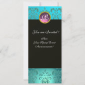 ROMEO EN JULIET/Blauwgroen Roze Damasvemirkels Kaart (Achterkant)