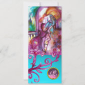 ROMEO EN JULIET/Blauwgroen Roze Damasvemirkels Kaart (Voorkant)