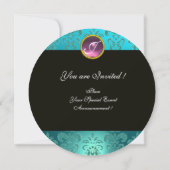 ROMEO EN JULIET/Blauwgroen Roze Damasvemirkels Kaart (Achterkant)