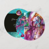 ROMEO EN JULIET/Blauwgroen Roze Damasvemirkels Kaart (Voorkant / Achterkant)