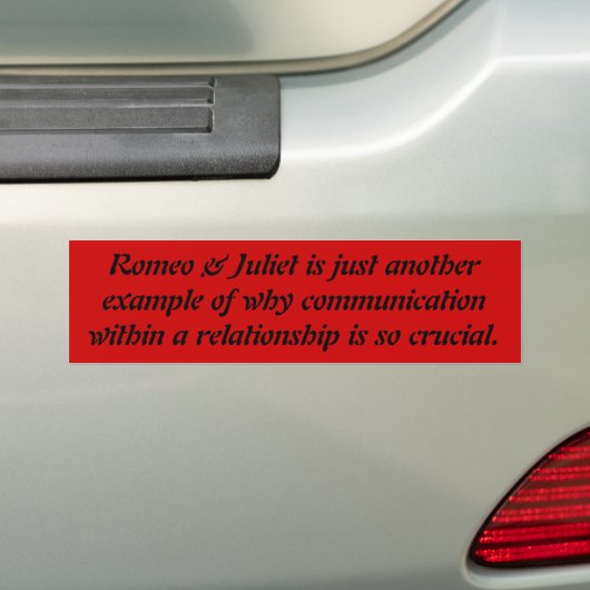 Romeo en Juliet Bumpersticker (Op auto)