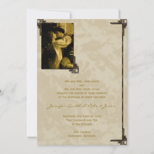 Romeo en Juliet Fairytale Wedding Invitation Kaart (Voorkant)