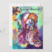 ROMEO EN JULIET Floral Blue Gold Sparkles Kaart (Voorkant)