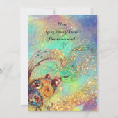 ROMEO EN JULIET Floral Blue Gold Sparkles Kaart (Achterkant)