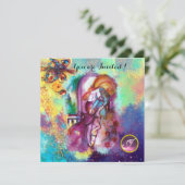 ROMEO EN JULIET Floral Blue Gold Sparkles Kaart (Staand voorkant)