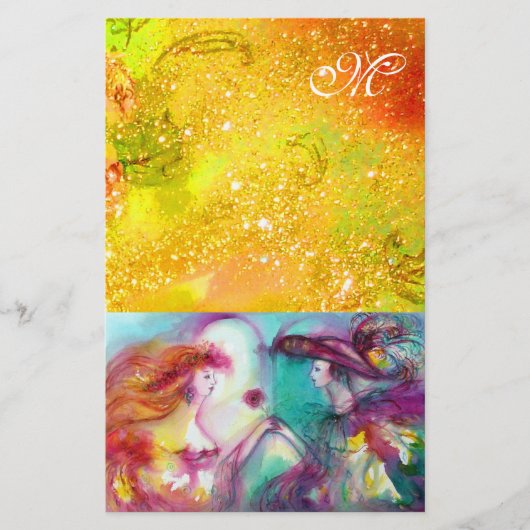 ROMEO EN JULIET, GEEL GROENE GOLD-SPARKLES BRIEFPAPIER (Voorkant)