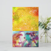 ROMEO EN JULIET, GEEL GROENE GOLD-SPARKLES BRIEFPAPIER (Staand voorkant)