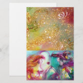 ROMEO EN JULIET, GEEL GROENE GOLD-SPARKLES BRIEFPAPIER (Voorkant / Achterkant)