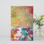 ROMEO EN JULIET, GEEL GROENE GOLD-SPARKLES BRIEFPAPIER (Staand voorkant)