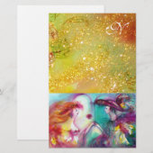 ROMEO EN JULIET, GEEL GROENE GOLD-SPARKLES BRIEFPAPIER (Voorkant / Achterkant)