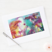 ROMEO EN JULIET/GOLD BLUE SPARKLES RECTANGULAR RECHTHOEKIGE STICKER (Envelop)