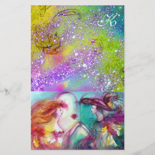 ROMEO EN JULIET, PAARSE GROENE GOUDEN SPRANKELS BRIEFPAPIER (Voorkant)