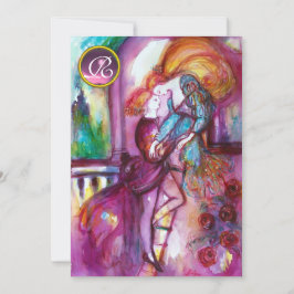 ROMEO EN JULIET Pink Aqua Blue, Blauwgroen Damask  Kaart