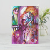 ROMEO EN JULIET Pink Aqua Blue, Blauwgroen Damask  Kaart (Staand voorkant)