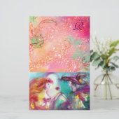 ROMEO EN JULIET, PINK GOLD SPARKLES MONOGRAM BRIEFPAPIER (Staand voorkant)