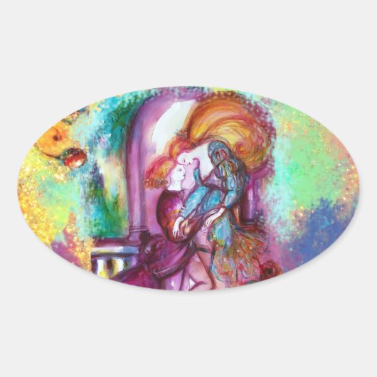 ROMEO EN JULIET Romantic Valentijns Day Ovale Sticker (Voorkant)