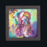ROMEO EN JULIET Romantic Valentijns Day Premium Decoratiedoosje<br><div class="desc">Balcony scène uit Romeo en Juilet-tragedie door William Shakespeare .Origineel hedendaags schilderij van waterverf met gouden folie en iriserende kleuren in helder paars,  roze,  groen,  geel sinaasappel,  blauwgroen,  turquase,  wit ..Schilend door Bulgan Lumini (c)</div>