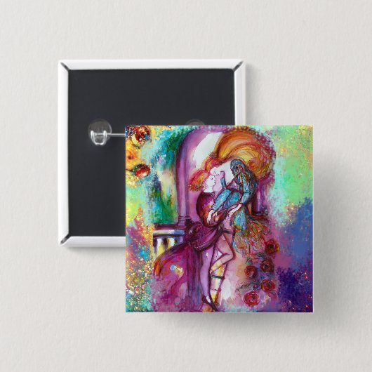 ROMEO EN JULIET Romantic Valentijns Day Vierkante Button 5,1 Cm (Voorkant /achterkant)