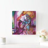 ROMEO EN JULIET Romantic Valentijns Day Vierkante Klok (Huis)