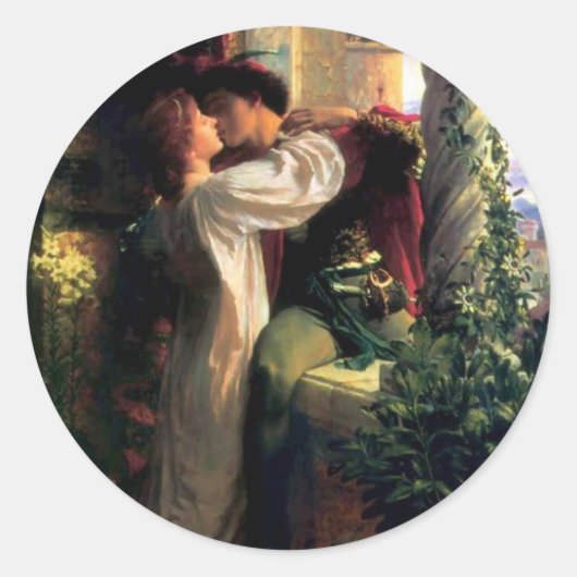 Romeo en Juliet Ronde Sticker (Voorkant)