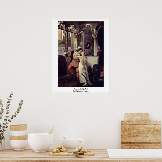 Romeo en Juliet van Francesco Hayez Poster (Keuken)