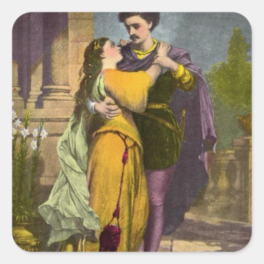 Romeo en Juliet Vierkante Sticker (Voorkant)