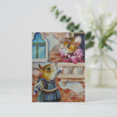Romeo & Juliet Field Mice Waterverf Art Briefkaart (Staand voorkant)