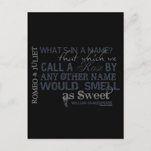 Romeo & Juliet Name Quote Briefkaart (Voorkant)