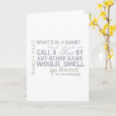 Romeo & Juliet Name Quote Kaart (Gele Bloem)