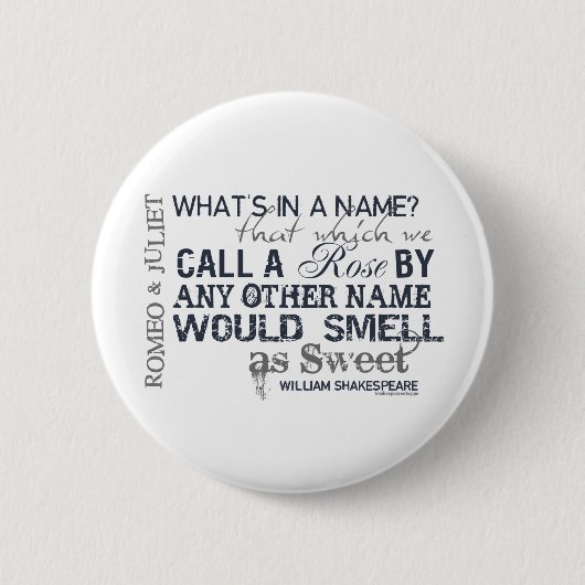 Romeo & Juliet Name Quote Ronde Button 5,7 Cm (Voorkant)