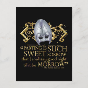 Romeo & Juliet Quote (Gold Version) Briefkaart