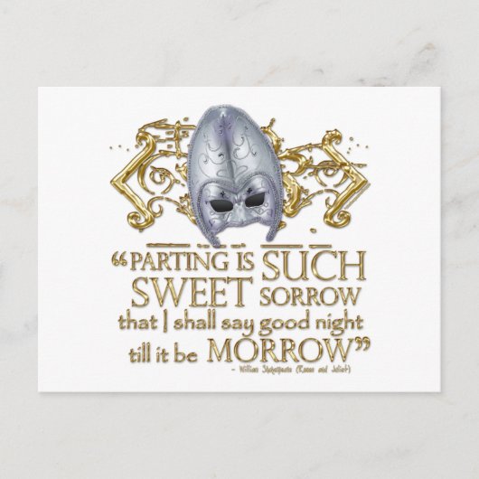 Romeo & Juliet Quote (Gold Version) Briefkaart (Voorkant)
