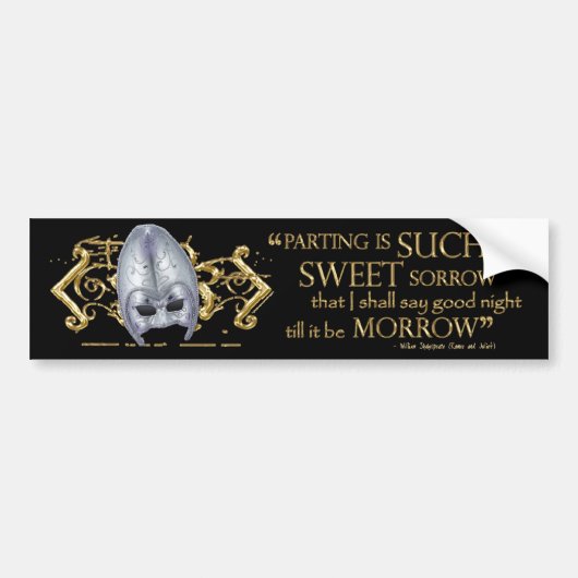 Romeo & Juliet Quote (Gold Version) Bumpersticker (Voorkant)