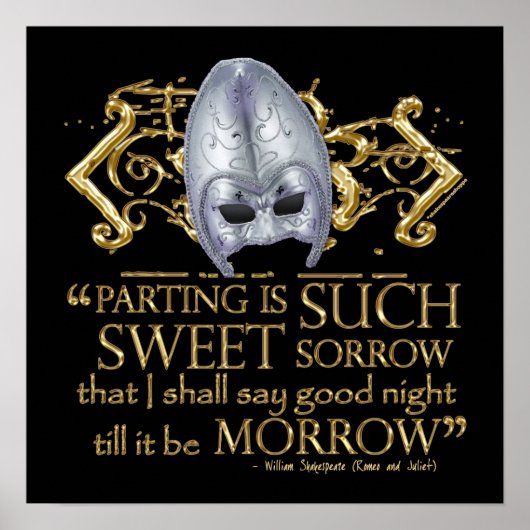 Romeo & Juliet Quote (Gold Version) Poster (Voorkant)