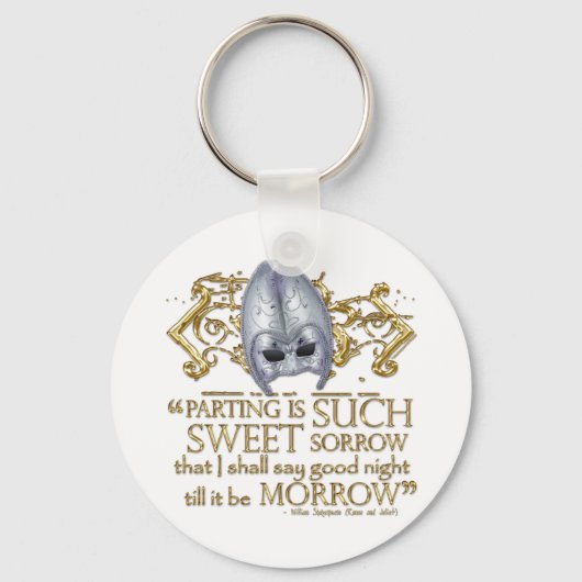 Romeo & Juliet Quote (Gold Version) Sleutelhanger (Voorkant)
