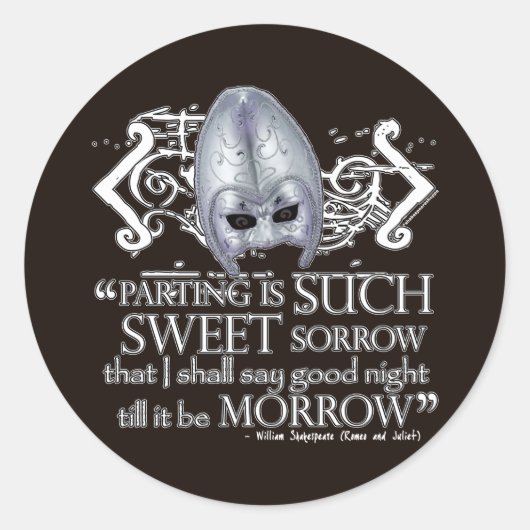 Romeo & Juliet Quote Ronde Sticker (Voorkant)